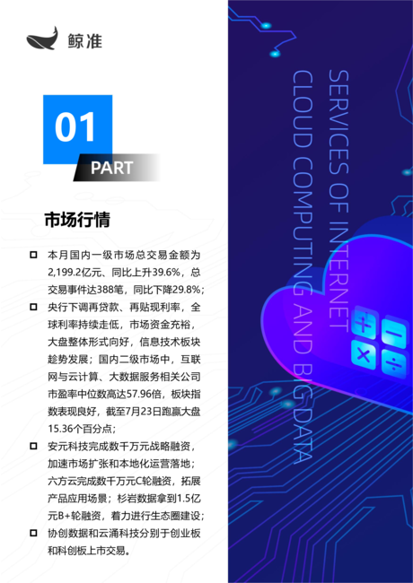 鲸准研究-新一代信息技术行业:互联网与云计算、大数据服务