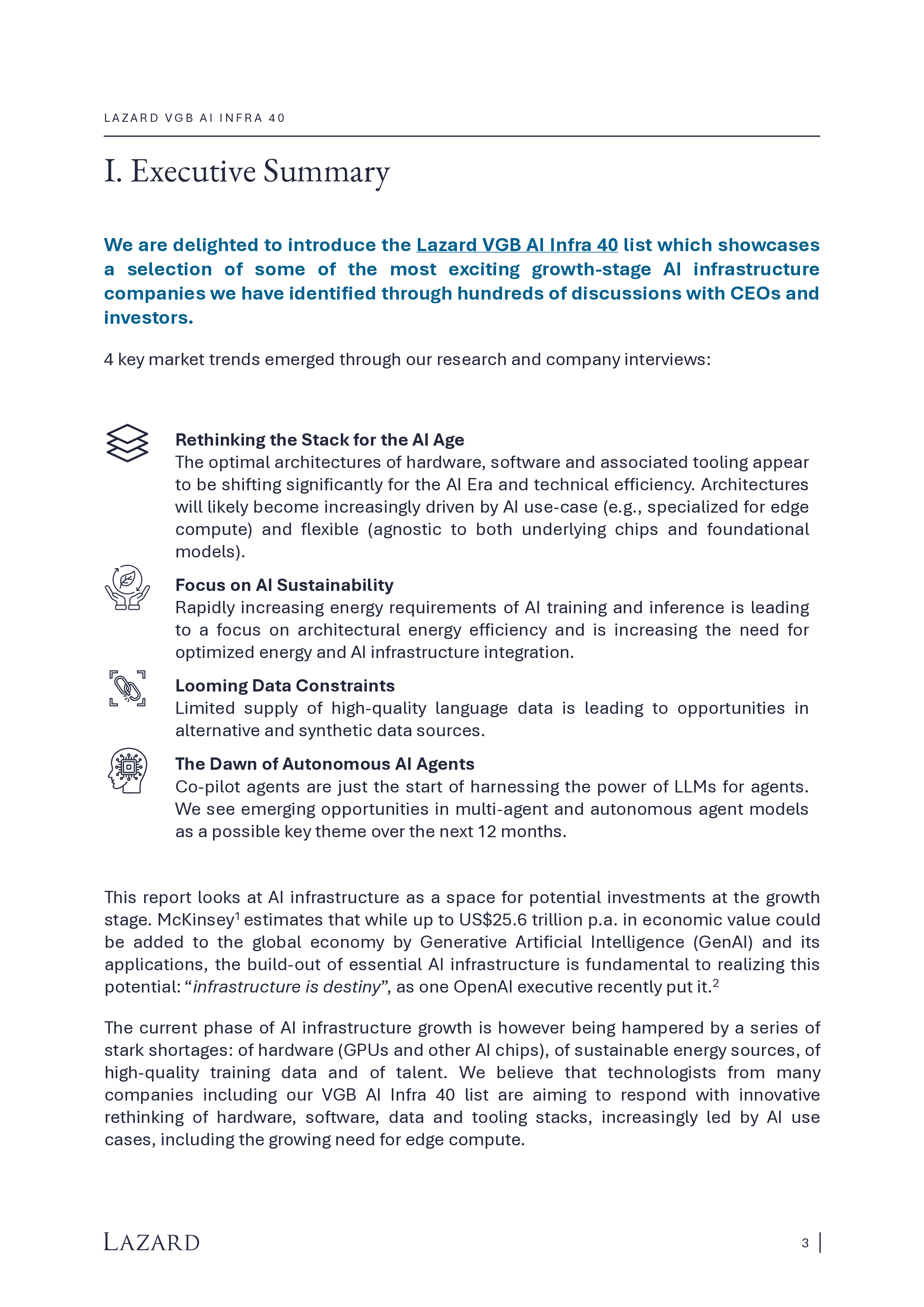 Lazard2024年人工智能基础设施40强榜单AI时代基础设施市场关键趋势与投资潜力英文版45页