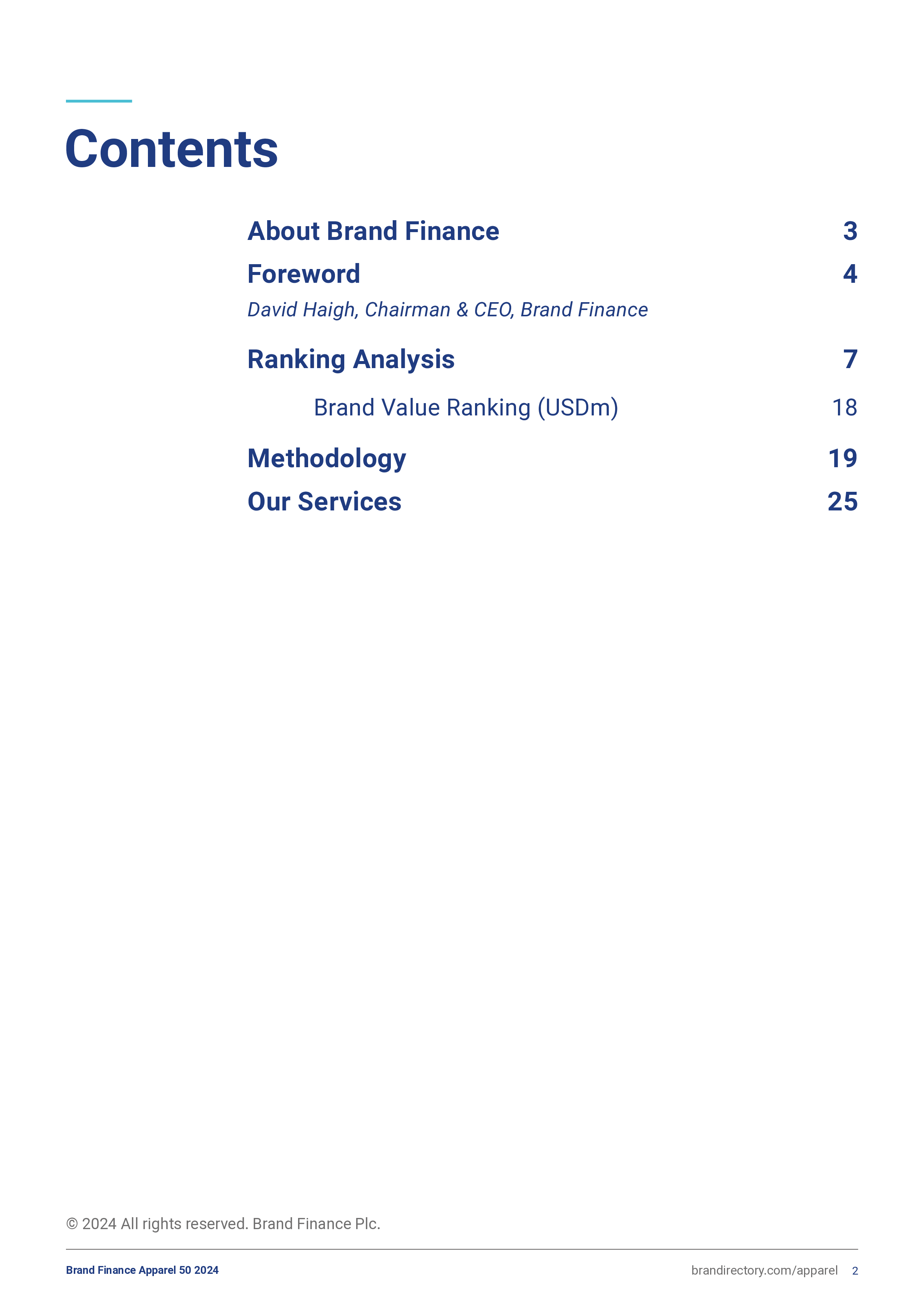 BrandFinance2024全球服装品牌价值50强报告英文版34页