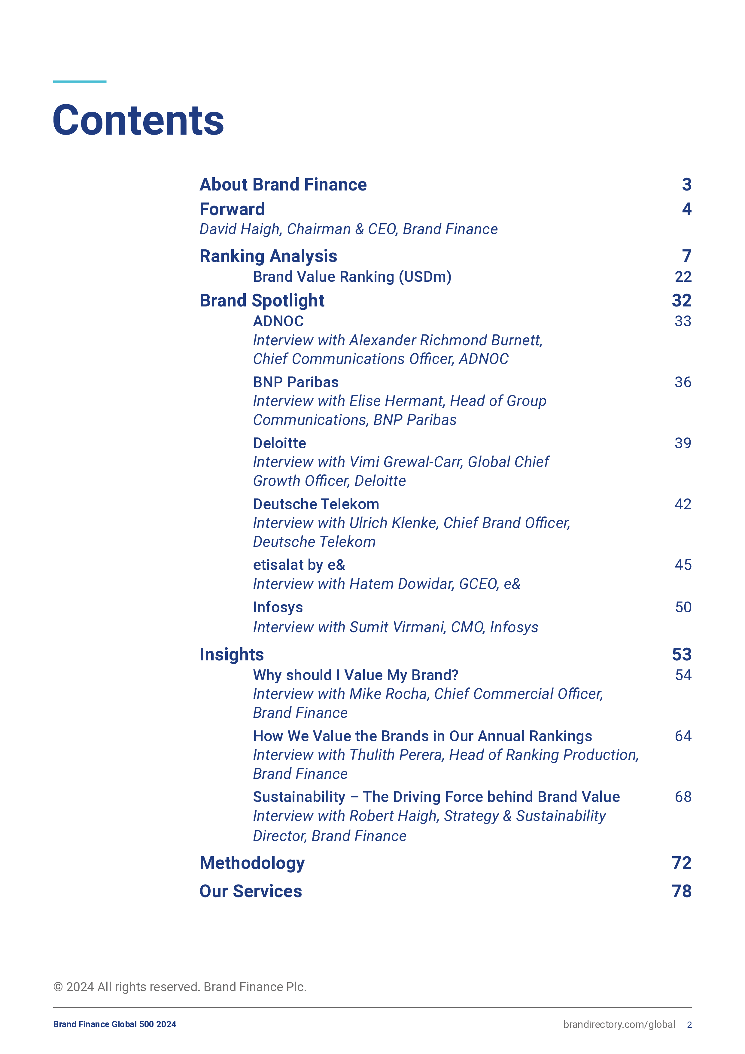 BrandFinance2024年世界品牌500强报告英文版86页