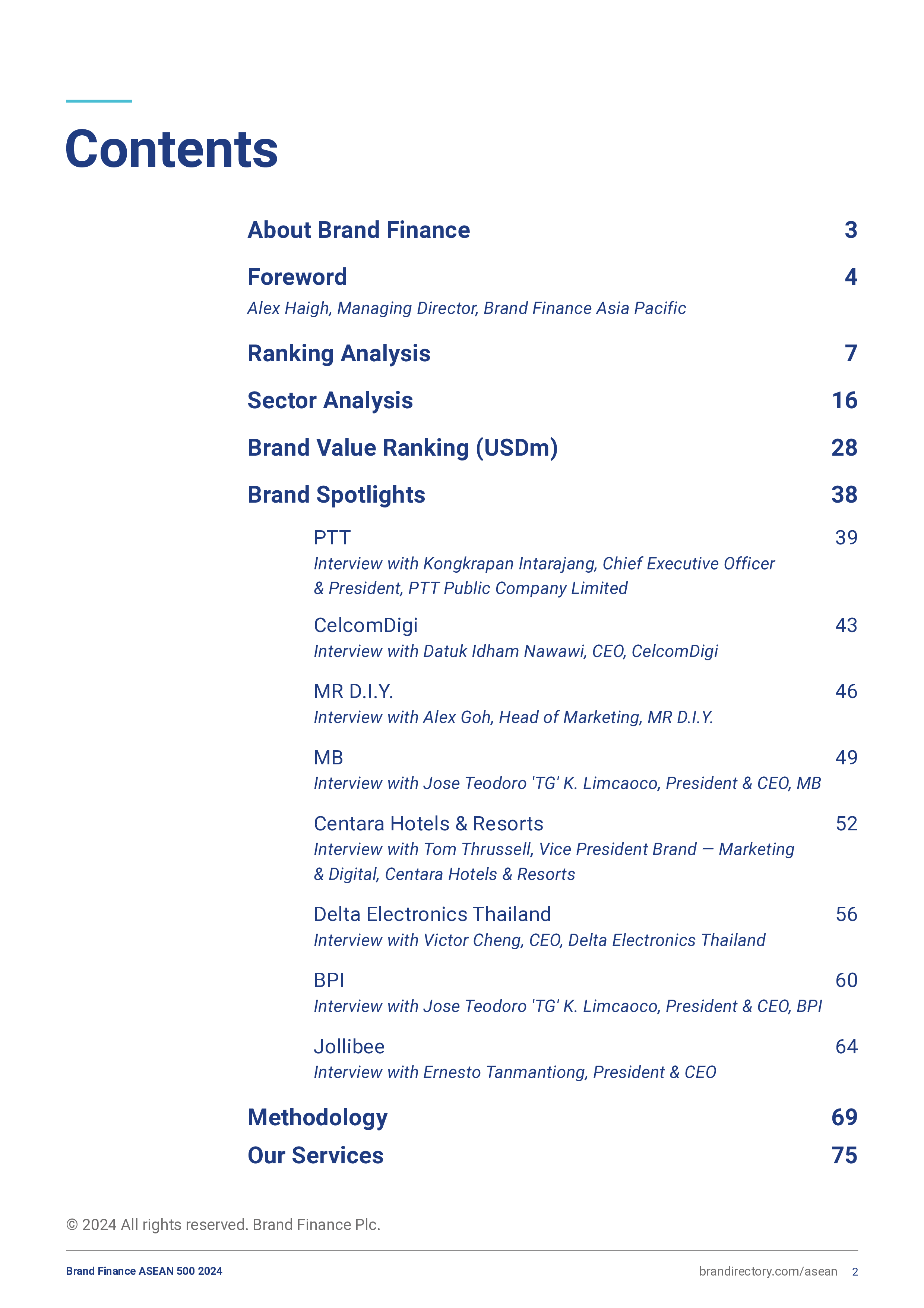 BrandFinance2024年东盟品牌价值500强年度报告英文版84页