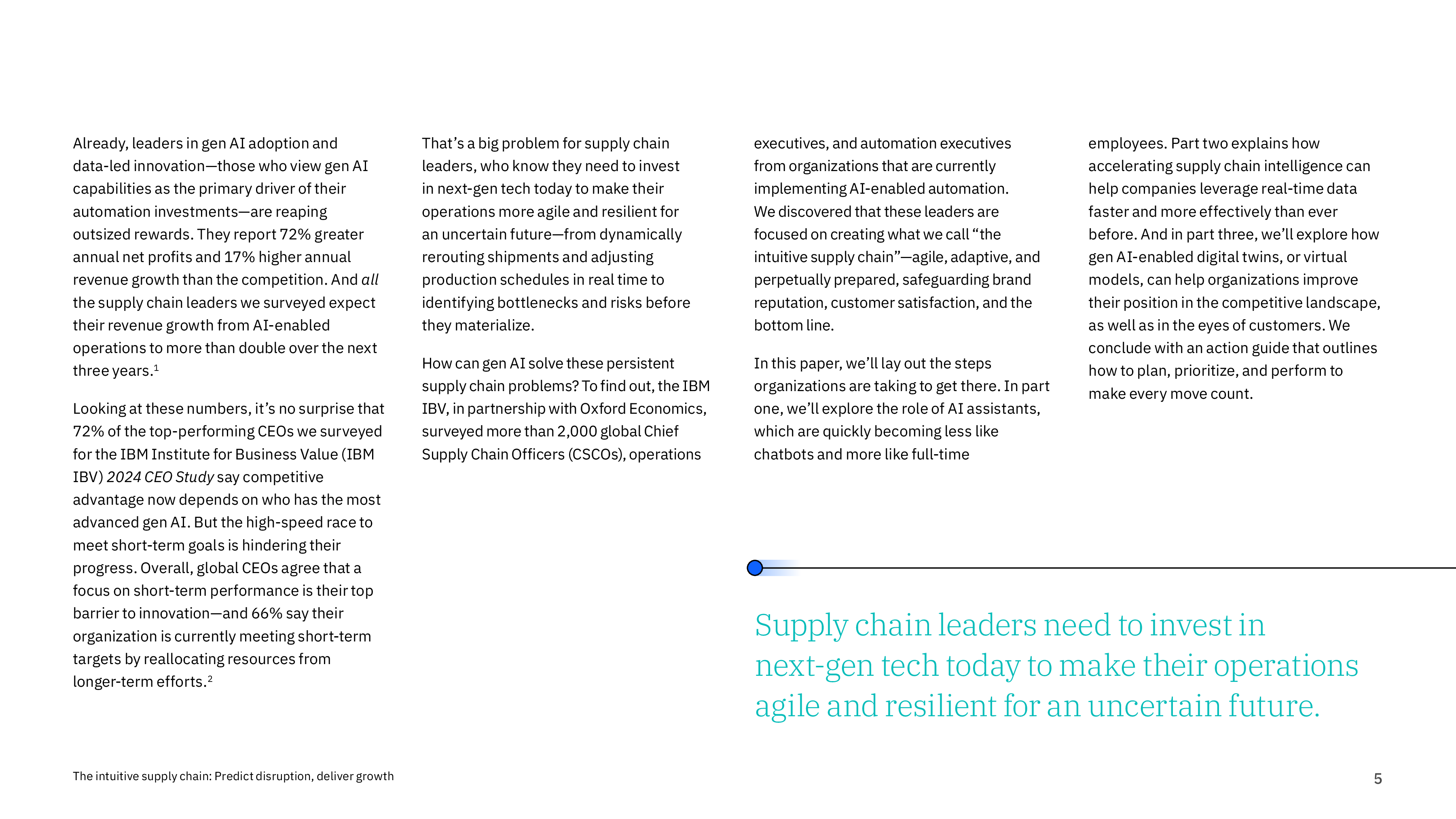 IBM商业价值研究院2024智能感知型供应链研究报告生成式AI赋能供应链预测中断与释放增长潜力英文版24页