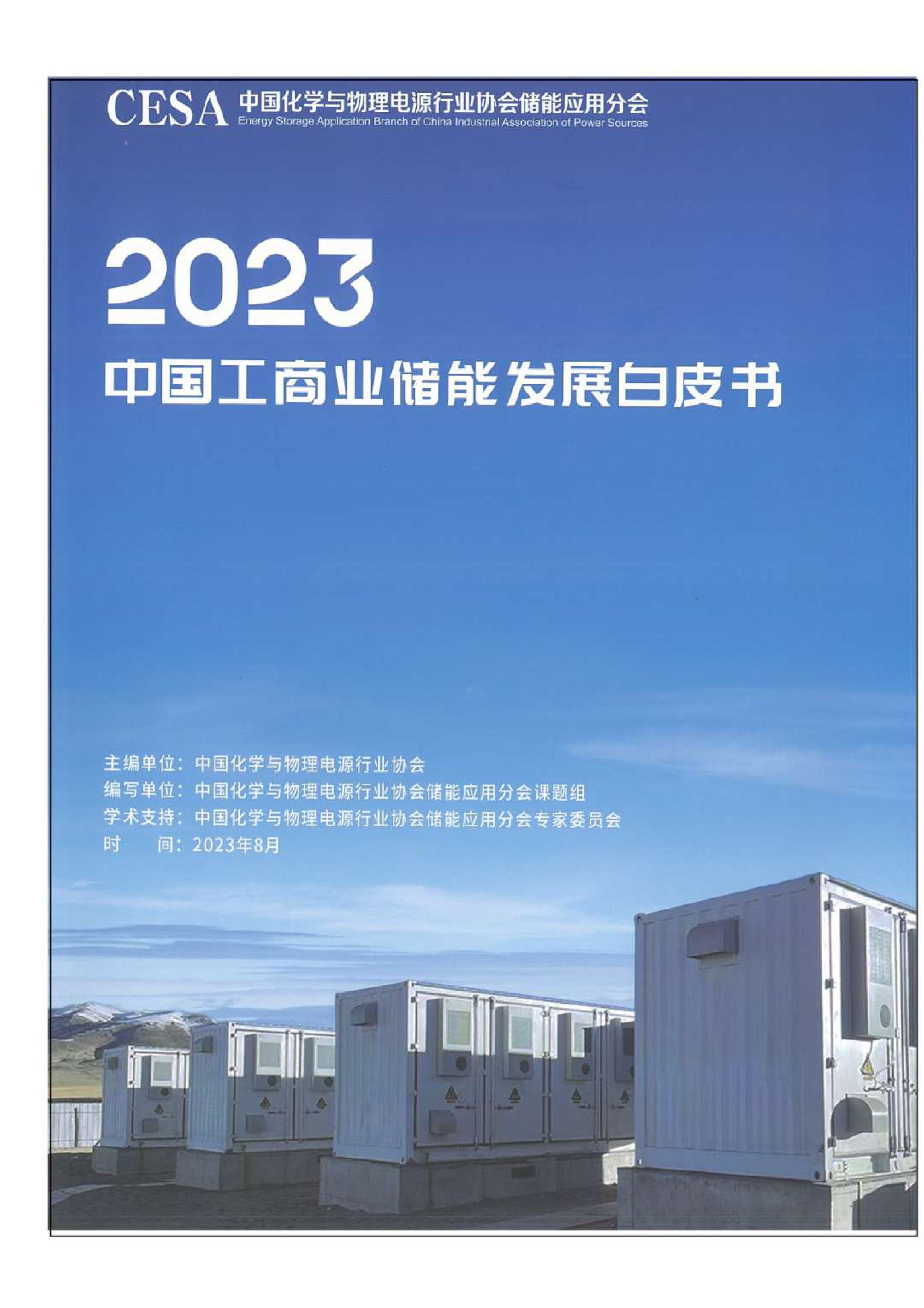 中国化学与物理电源行业协会2023中国工商业储能发展白皮书216页