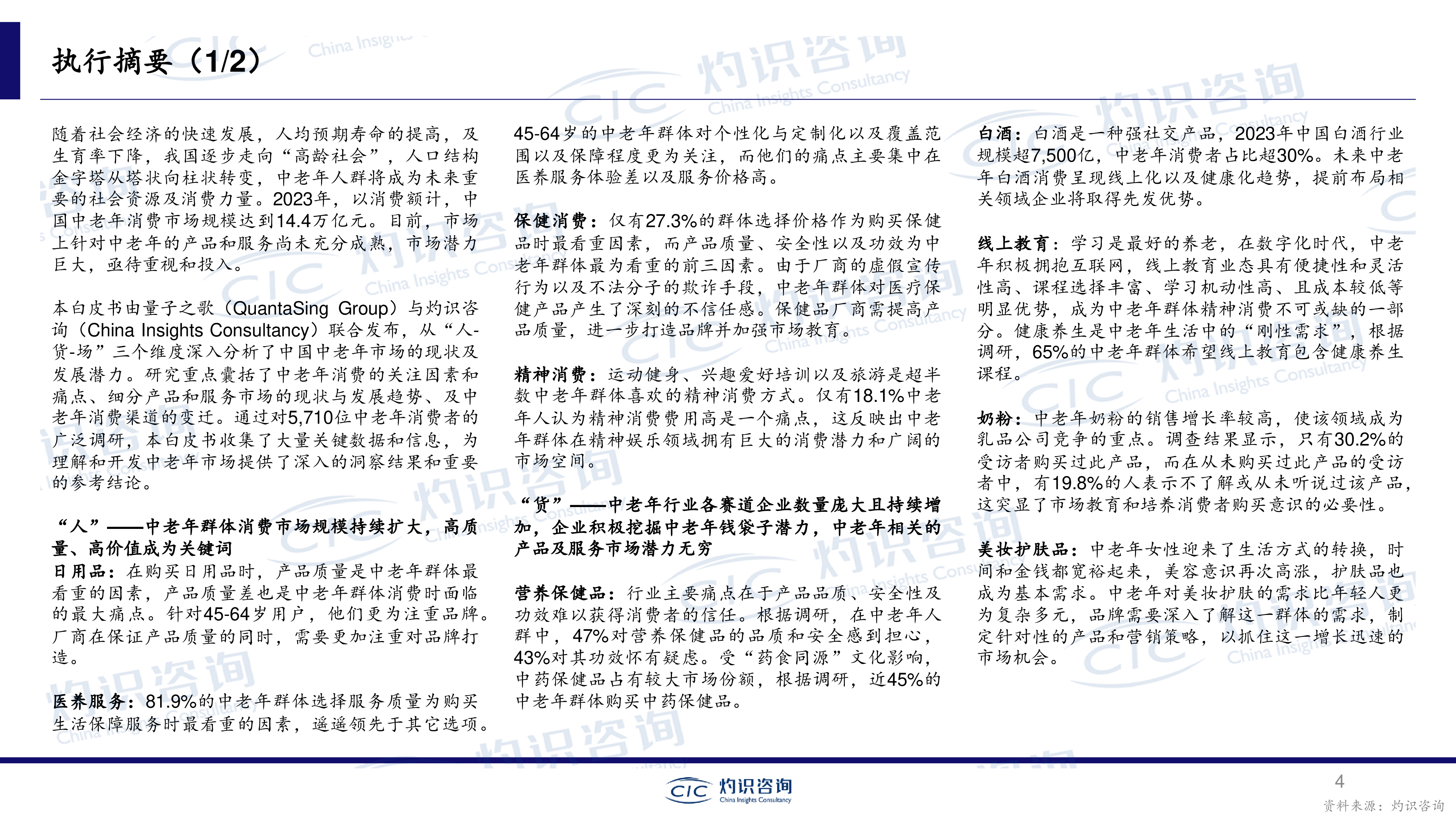 CIC灼识咨询量子之歌银发经济耀眼的黄金赛道-2023年中国中老年市场白皮书49页