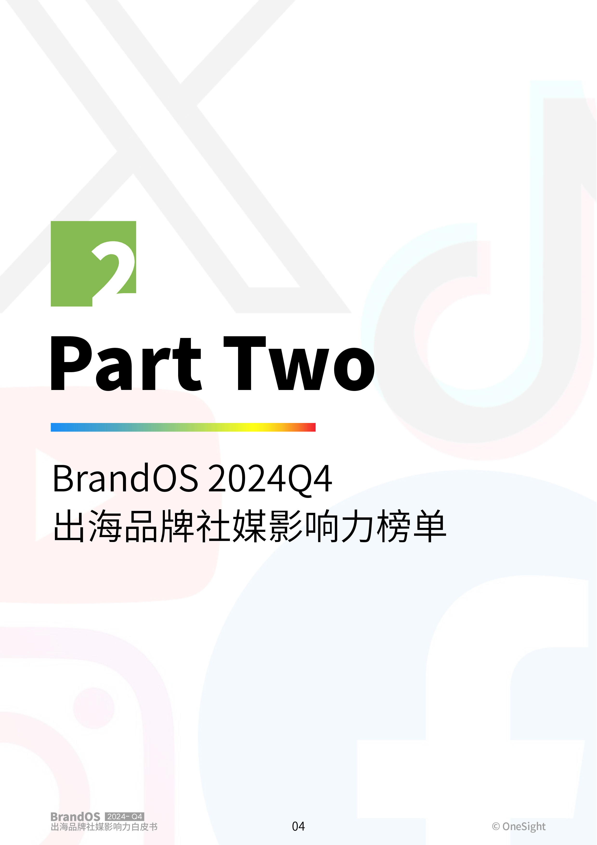 OneSight2024年Q4BrandOSTOP100出海品牌社媒影响力榜单46页