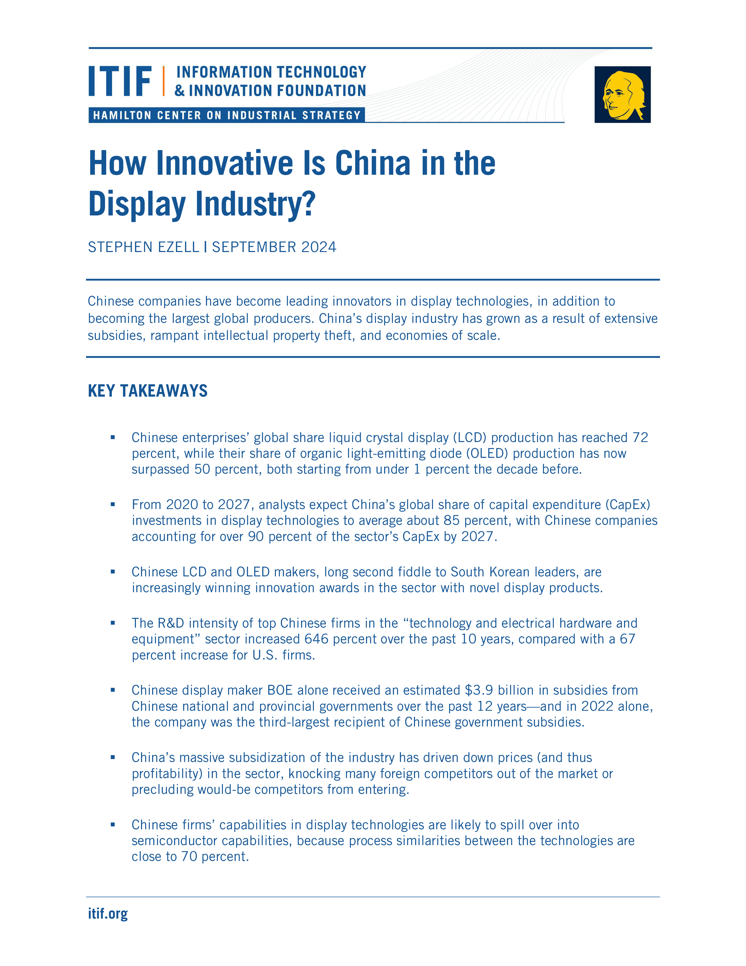ITIF2024中国电子显示行业创新研究报告英文版30页