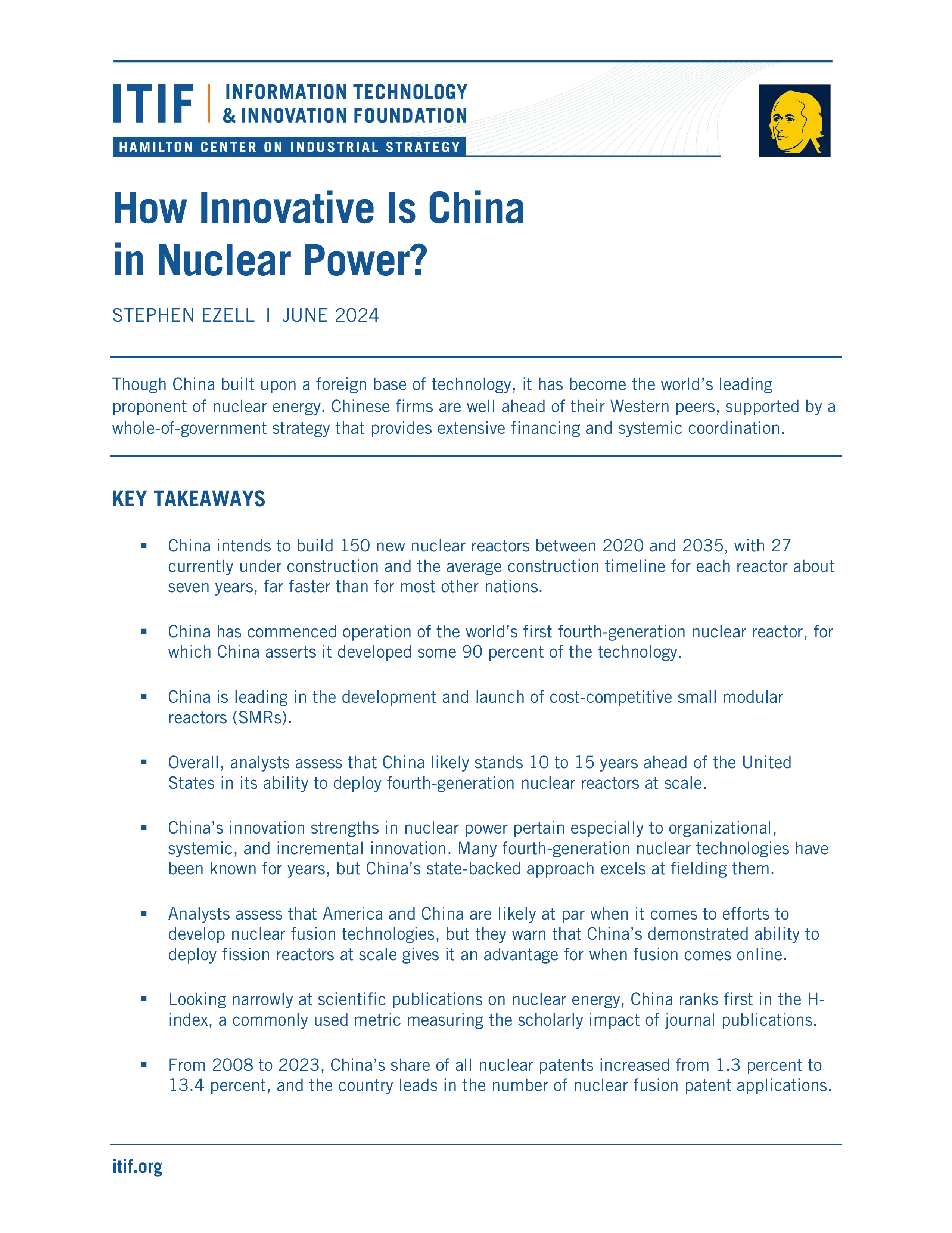 ITIF2024年中国核电创新能力研究报告英文版32页