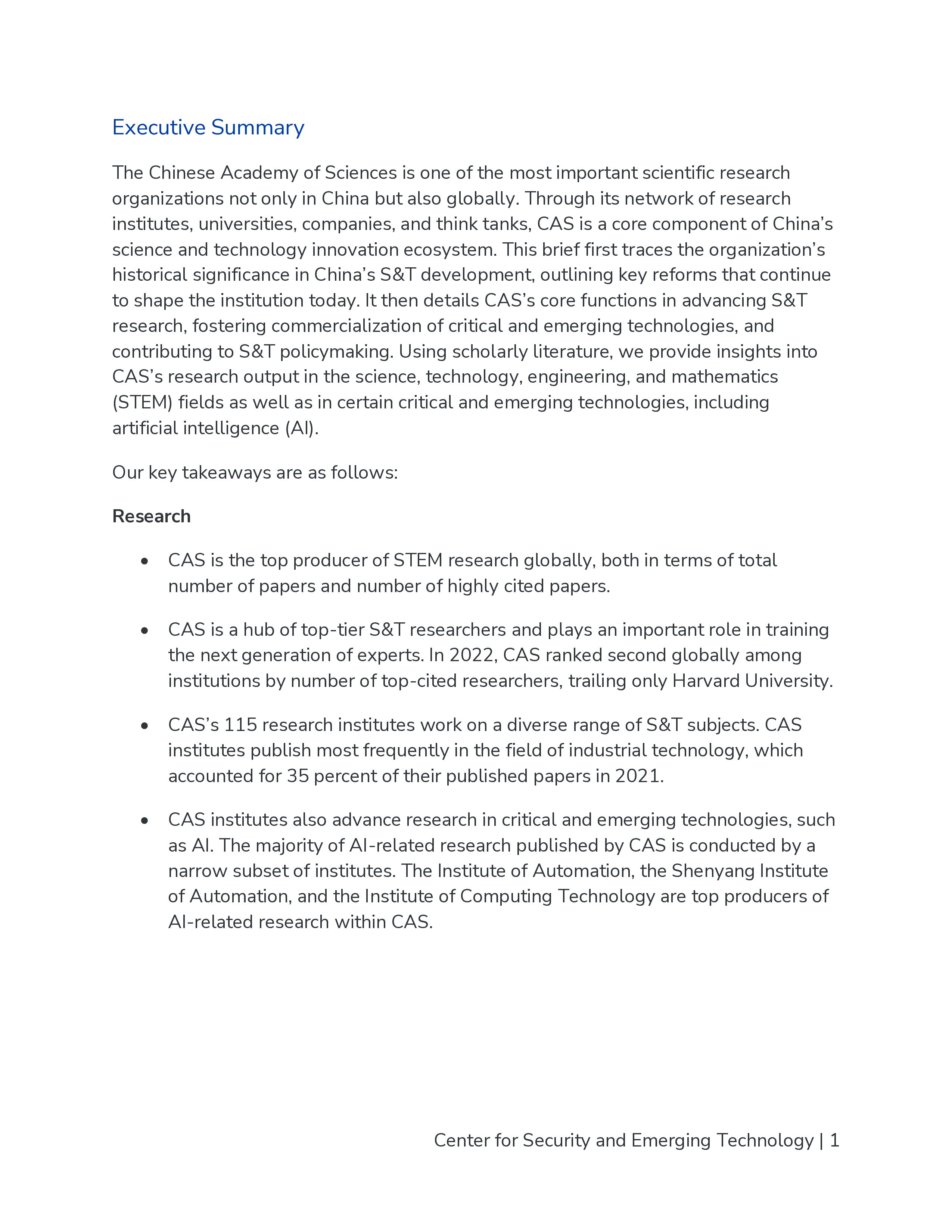 CSET2024中国科技创新动能中国科学院及其在国家科技生态系统中的作用研究报告英文版52页
