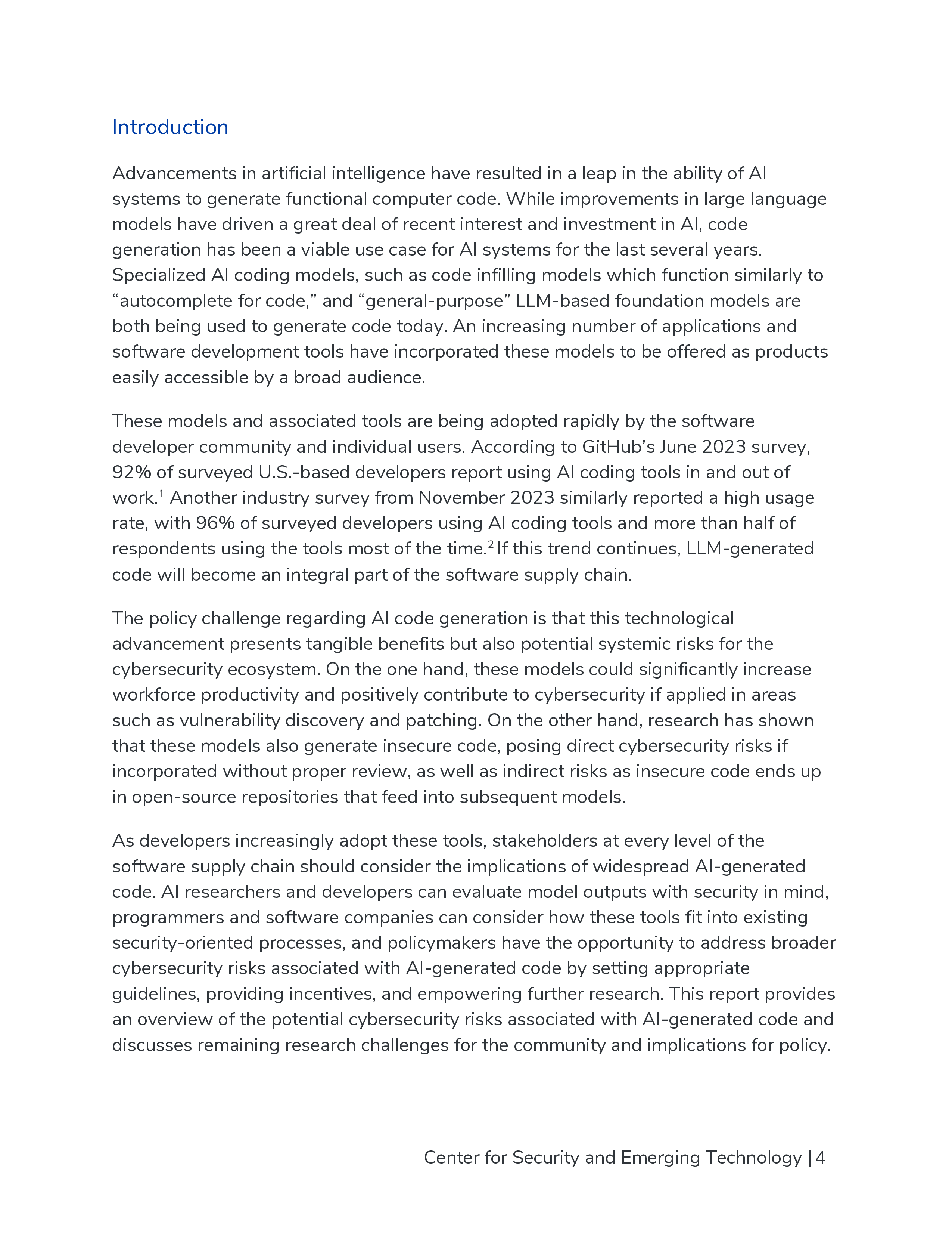 美国安全与新兴技术中心2024AI生成代码的网络安全风险研究报告英文版41页