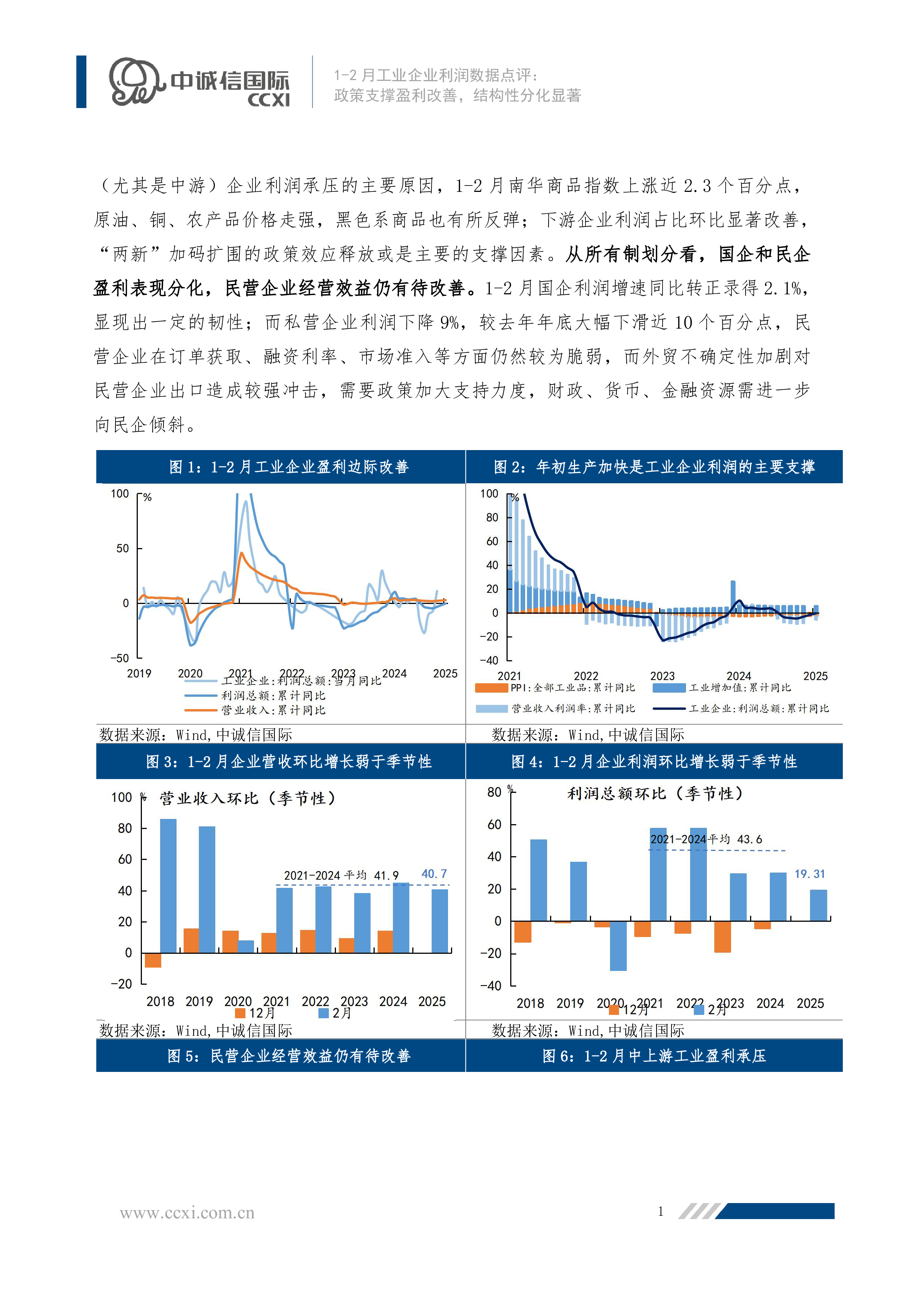 1-2月工业企业利润数据点评：政策支撑盈利改善，结构性分化显著