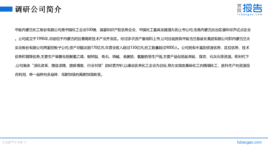 中盐化工机构调研纪要
