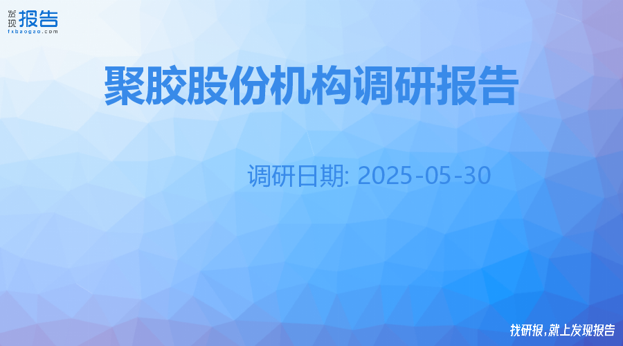 聚胶股份机构调研纪要