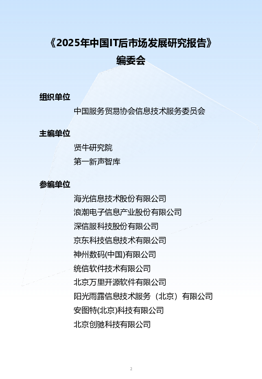 2025年中国IT后市场发展研究报告