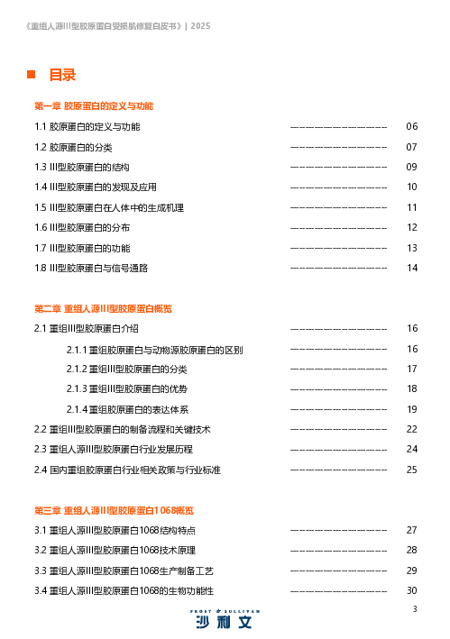 重组人源III型胶原蛋白受损肌修复白皮书