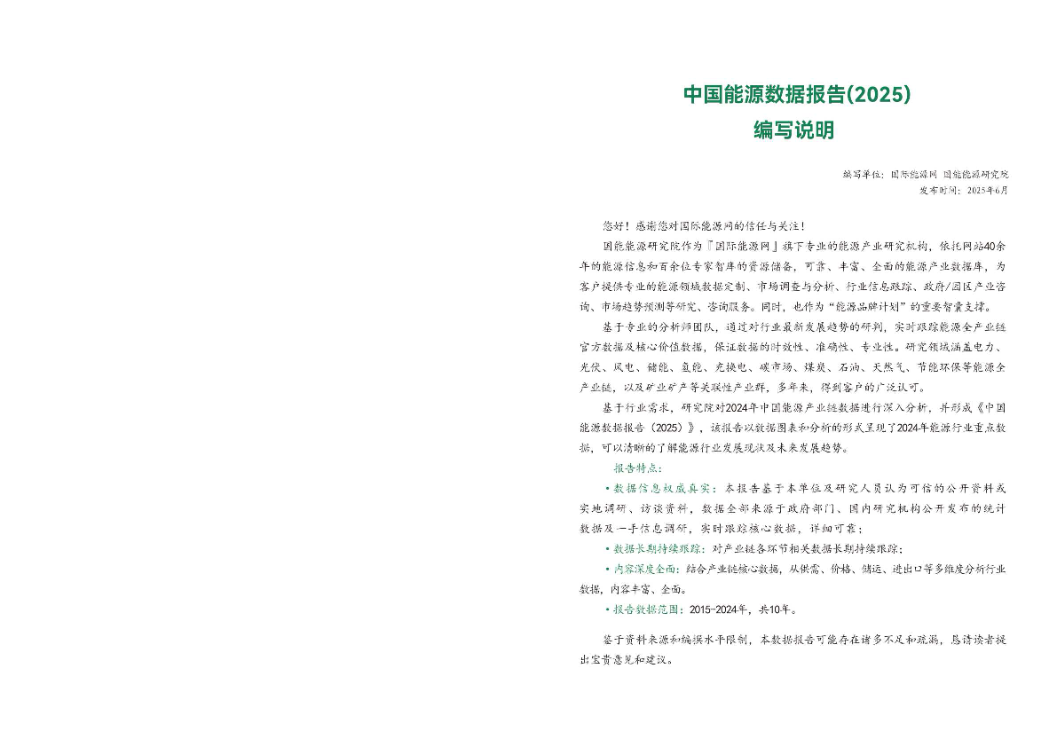 中国能源数据报告(2025)