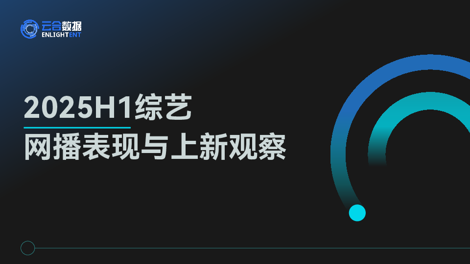 2025H1综艺网播表现与上新观察