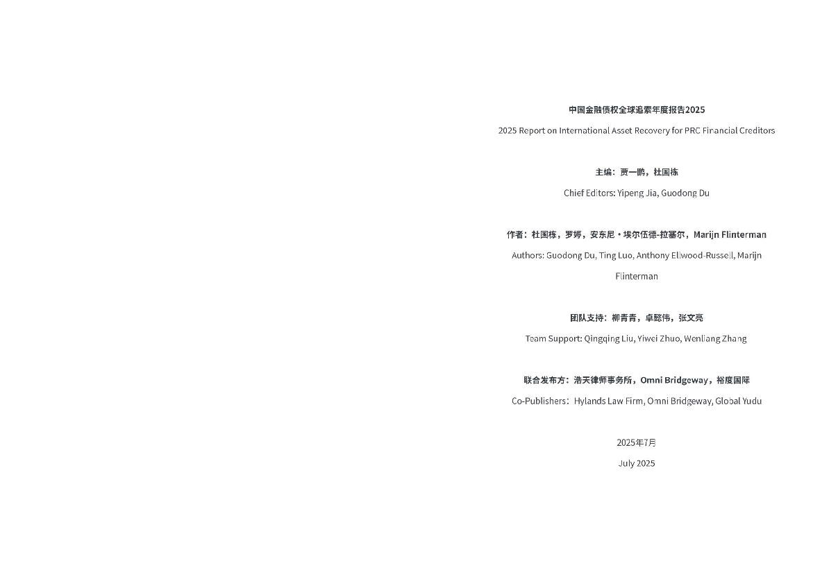 2025中国金融债权全球追索年度报告