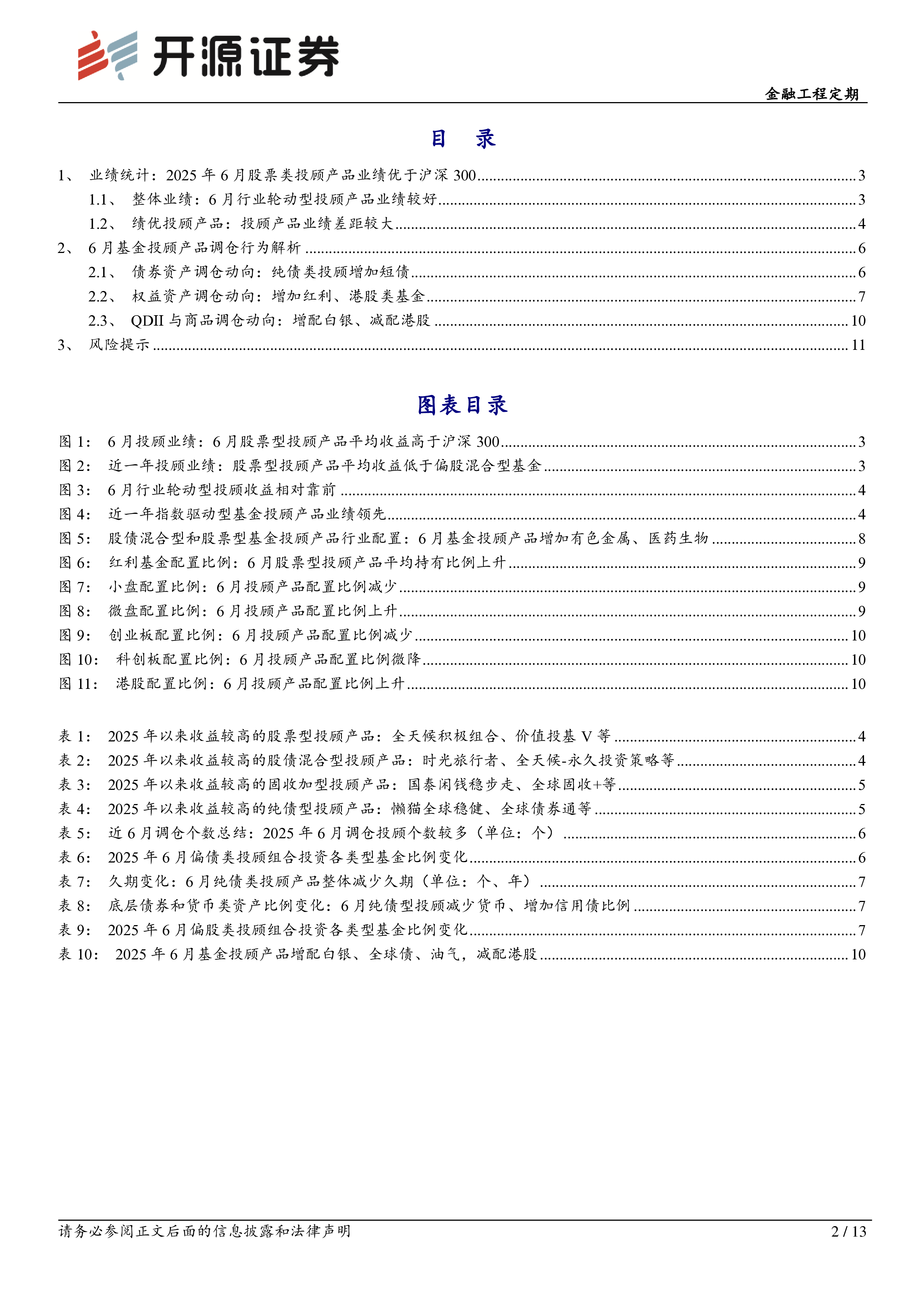 基金投顾产品月报系列（19）：基金投顾产品6月调仓一览