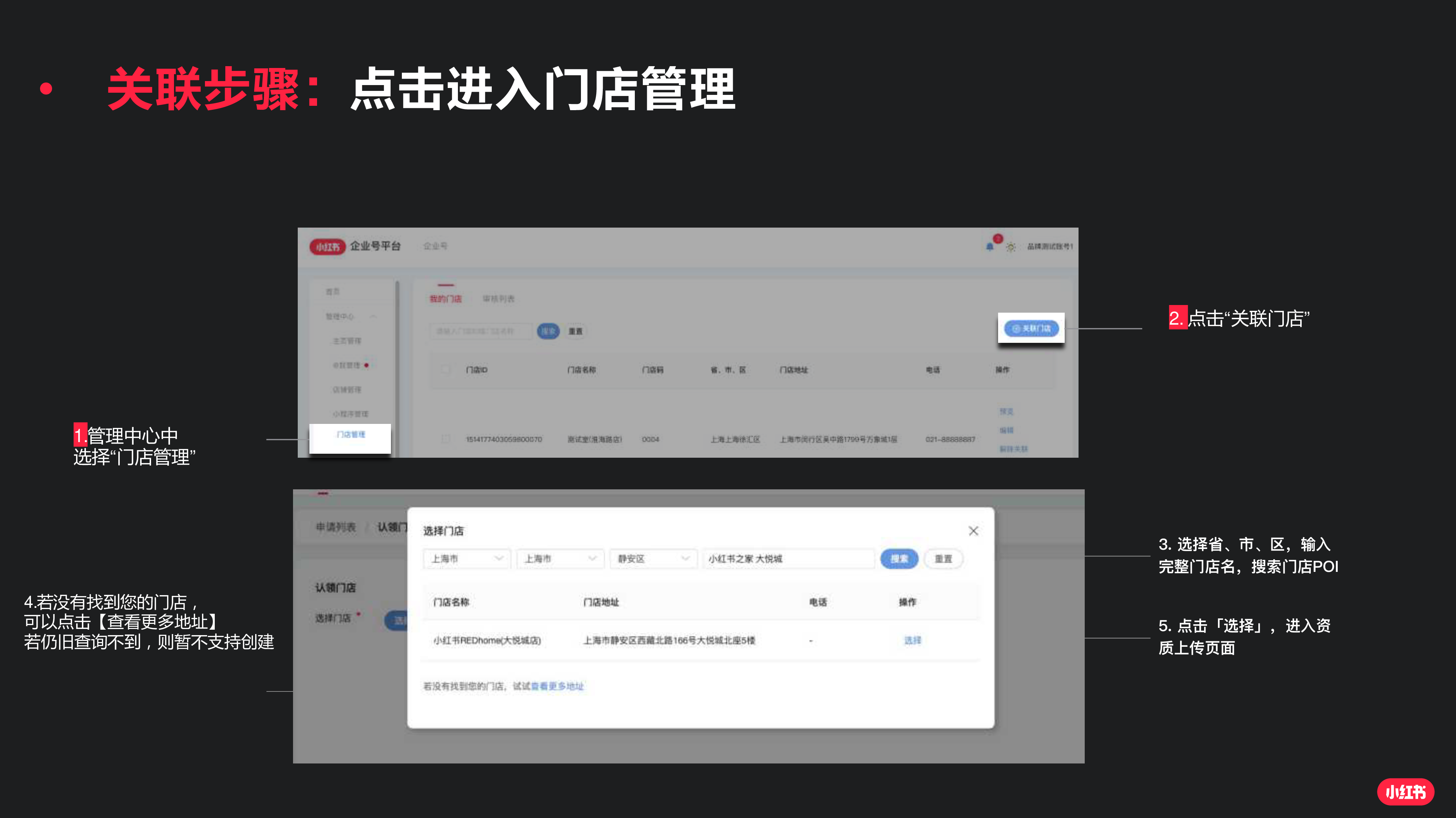 小红书企业号关联线下门店操作手册