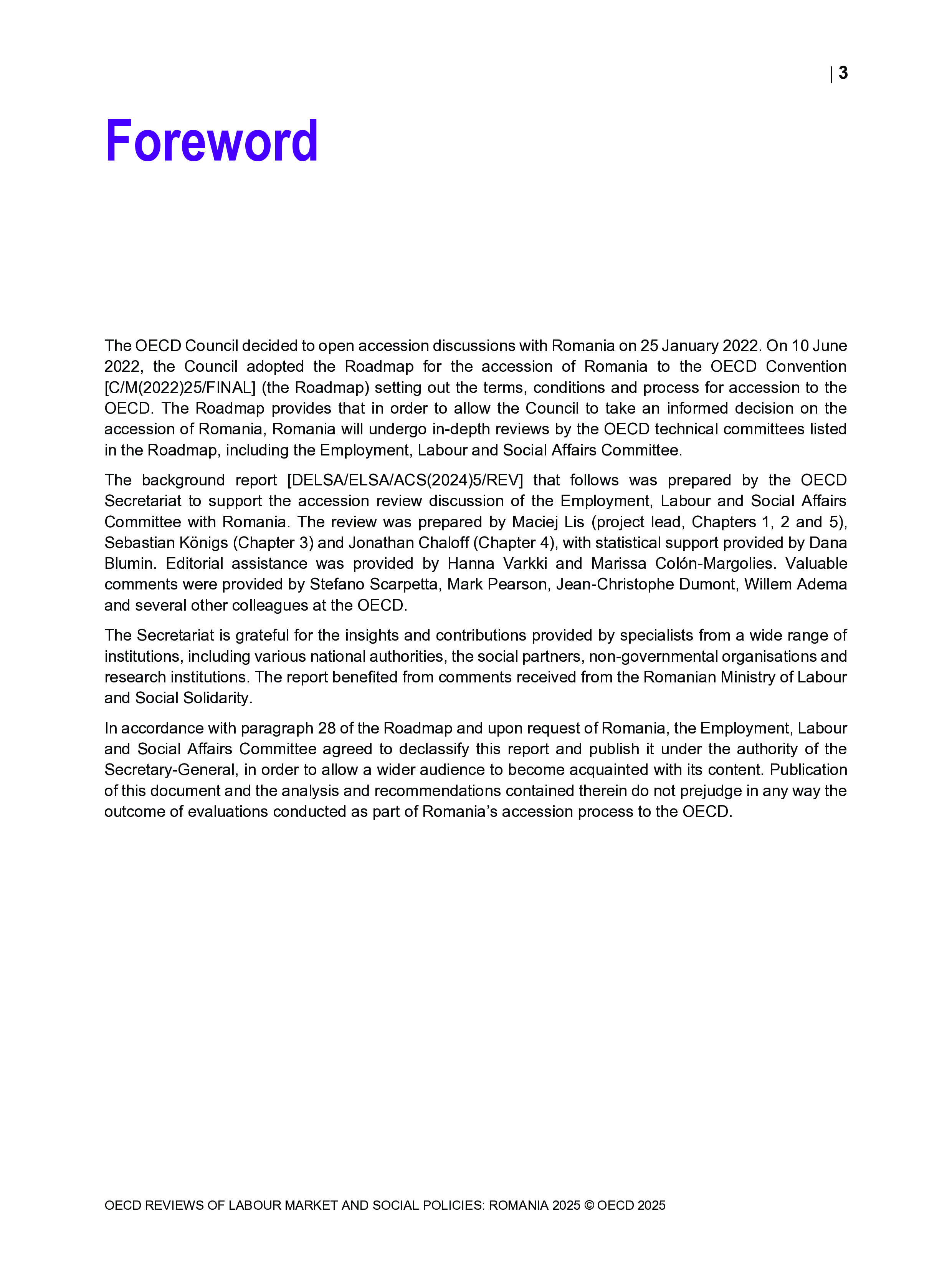 经合组织劳动力市场和社会政策审查：罗马尼亚2025