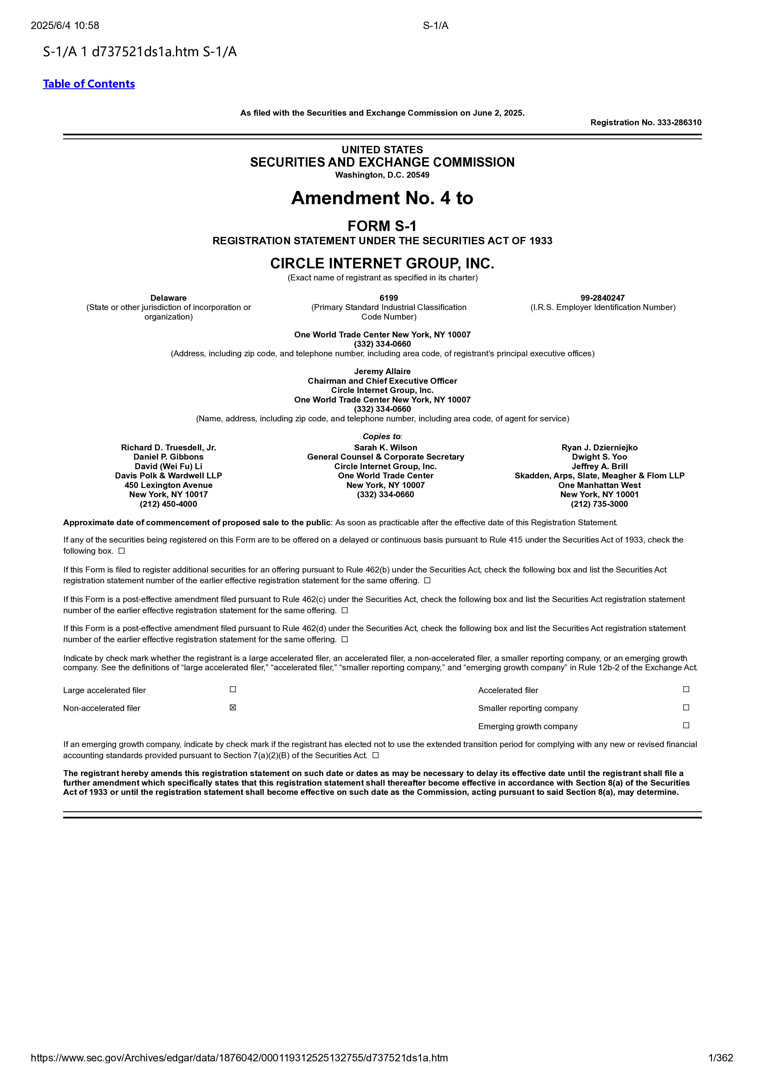 CircleInternetGroupInc.CRCL美股招股说明书S-12025-06-02版英文版362页